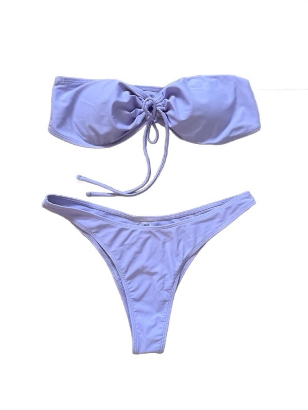 Lilac Bandeau Bikini Set - Light Purple Two-Piece